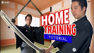 3 Basic Katana Trainings that Beginners Can Do at Home  Taught by a Japanese Iaido Trainee [upl. by Nuahsor]