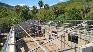 Building amp Installing Metal Roof Trusses 28 [upl. by Enoed284]