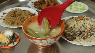 Complete Bohra Thal Recipes Meetha Chawal Mutton pulao soup bhajiyas yummy bohrarecipe [upl. by Yldarb]