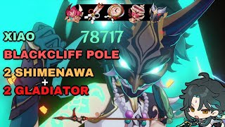 Xiao with Blackcliff and Shimenawa  Gladiator set Solo F2P friendly Build Showcase  Genshin Impact [upl. by Einafpets]