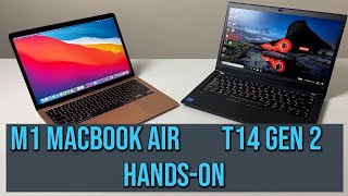 MacBook Air M1 vs ThinkPad T14 Gen 2 Intel Comparison [upl. by Reginald703]