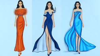 Fashion illustration compilation speed drawing [upl. by Heins]