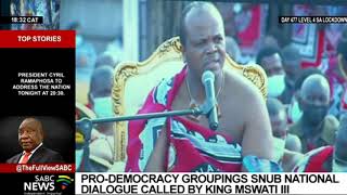 Prodemocracy groupings in Eswatini boycott the national dialogue called by King Mswati III [upl. by Nodarse]