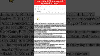 How to put references in alphabetical order  Alphabetizing references in Word  APA Style [upl. by Charil]