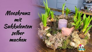 Frühlingskranz  Frühlingsdeko einfach selber machen  Adventskranz upcycling [upl. by Kcaz915]