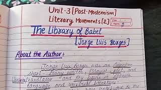 The Library of Babel  Jorge Luis Borges  Literary Movements 2  MA English Sem 2  PU [upl. by Ariet656]