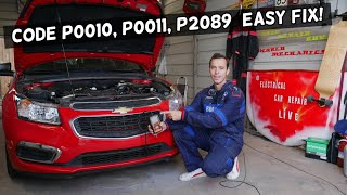 FIX CODE P0010 P0011 P2089 CAMSHAFT POSITION ACTUATOR CHEVY CHEVROLET BUICK GMC CADILLAC [upl. by Adiuqram394]