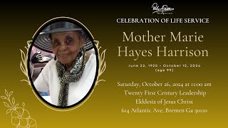 Celebrating The Life amp Legacy of Mother Marie Hayes Harrison [upl. by Flodur706]