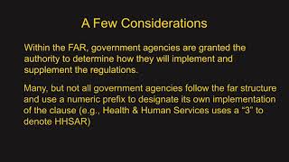 The Federal Acquisition Regulations and Defense Contracting An Overview Part II [upl. by Franci]