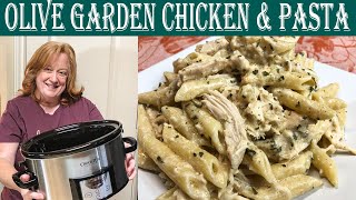 CROCKPOT OLIVE GARDEN CHICKEN amp PASTA  Easy Slow Cooker Dinner Idea [upl. by Trab]