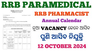 PHARMACY ANNUAL CALENDAR  RRB PARAMEDICAL ANNUAL CALENDAR  RAILWAY PHARMACIST JOBpharmacist job [upl. by Slinkman]