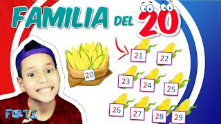 FAMILIA DEL 20 Aprende los números fácil Cómo escribir y leer los números 😀 [upl. by Ahsema771]