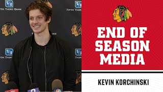 Kevin Korchinski End of Season Media  Chicago Blackhawks [upl. by Ailana]