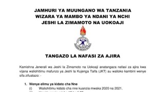 TANGAZO LA NAFASI ZA KAZI ZIMAMOTO 20222023 MATOKEO YA DARASA LA SABA 202223 [upl. by Ai]