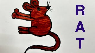 How to draw Rat From number 3  Easy Rat Drawing  चूहे का चित्र rat ratdrawing art kids [upl. by Ajnos]