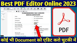 How to edit scanned pdf file online easy 2023  Edit scanned document online free [upl. by Sivle]