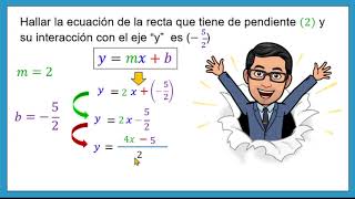 ECUACIÓN PENDIENTE  ORDENADA EN EL ORIGEN DE UNA RECTA [upl. by Kimberley801]