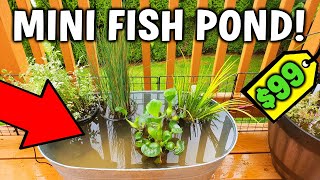 EASY DIY MINI DECK OR PATIO POND SETUP AND TUTORIAL [upl. by Iclek]