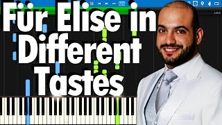 Für Elise in Different Tastes  Maan Hamadehs performance  Synthesia Piano Tutorial [upl. by Esmond]