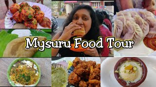 Mysuru Food Tour Part 1 5 Must Visit places  Indian Street Food  Pataka  Momos  Usman Dry Gobi [upl. by Aihsoj459]