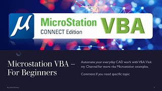 Microstation VBA  For beginners  CAD Automation Guide [upl. by Gish]