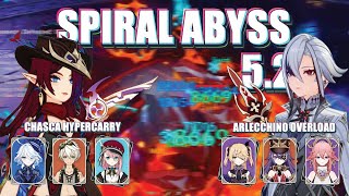 SPIRAL ABYSS 52  CO CHASCA HYPERCARRY amp C0 ARLECCHINO OVERLOAD  GENSHIN IMPACT [upl. by Waynant]