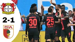 Bayer Leverkusen VS FC Augsburg 21 Highlights  Bundesliga 20232024 [upl. by Ingaborg]