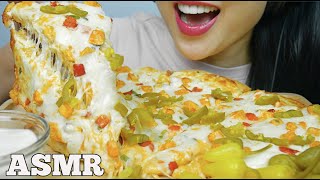 ASMR CHEESY BUFFALO CHICKEN PIZZA EATING SOUNDS  SASASMR [upl. by Nnaarual309]