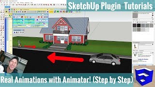 Creating a MOVING ANIMATION IN SKETCHUP with Animator  Step by Step Extension Tutorial [upl. by Voltmer]