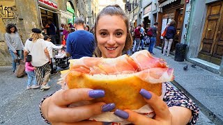 Street Food in Italy  FLORENCES 1 PANINI at Allantico Vinaio  ITALIAN STREET FOOD in Tuscany [upl. by Bernardina]