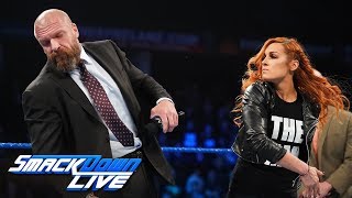 Becky Lynch slaps Triple H SmackDown LIVE Feb 5 2019 [upl. by Icat]