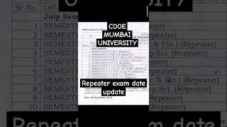 CDOE Repeater exam date declare mumbaiuniversitylatestupdates mumbaiuniversityexamnews [upl. by Agueda]