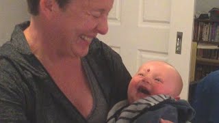 Baby Laughs at Mom Putting Pacifier in Mouth [upl. by Scopp]