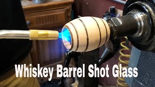 Woodturning  Whiskey Barrel Shot Glass Stopper [upl. by Wakeen426]