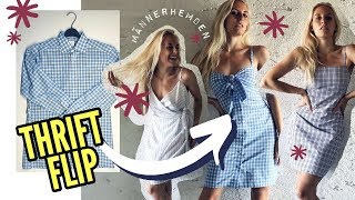 3 Kleider aus Herrenhemden nähen  3 Methoden Reformation Cami Dress THRIFT FLIP [upl. by Nelson495]