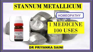 Stannum Metallicum Homeopathic Medicine  1 medicine 100 uses  asthma drpriyankashomeopathy [upl. by Nofets]