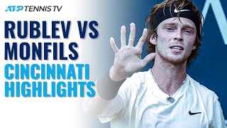 Dramatic Moments amp Great Shots Andrey Rublev vs Gael Monfils  Cincinnati 2021 Highlights [upl. by Raven]