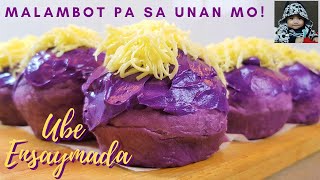 3 days soft Ube Ensaymada Purple Yam Soft Bread recipe howtomakeubeensaymada ENGLISH SUB [upl. by Jarita]