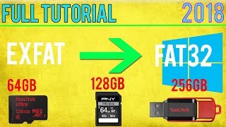 Format 64GB SD CardDrive to FAT32 2018 FREE [upl. by Nyltac]