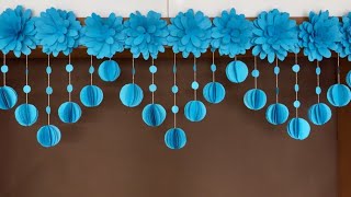 Door Toran with Paper flowers  DIY Home Decor [upl. by Mcclenon72]