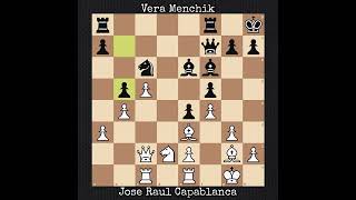 Jose Raul Capablanca vs Vera Menchik  Hastings England  1929 [upl. by Moss]