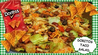 How to Make DORITOS TACO SALAD  Retro Salad Recipe [upl. by Harwell]