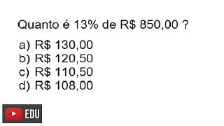 Exercício de Porcentagem [upl. by Mendoza]