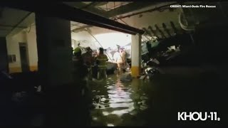 Raw video MiamiDade Fire Rescue rescue efforts in basement garage of condo building collapse [upl. by Gonyea]