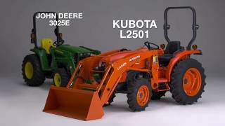 Kubota L2501 vs John Deere 3025E [upl. by Ehlke]