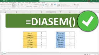 Función DIASEM en Excel [upl. by Whitnell]