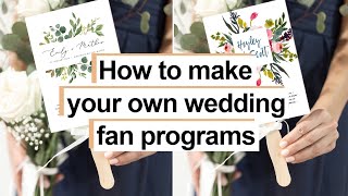 How to Make Wedding Fan Programs In A Few Easy Steps at Home [upl. by Ahsenrat]