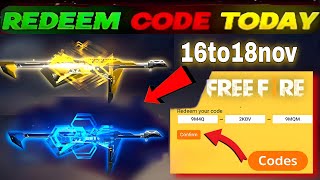 FREE FIRE REDEEM CODE TODAY 16 NOVEMBER REDEEM CODE FREE FIRE  FF REDEEM CODE TODAY 16 NOVEMBER [upl. by Rolat]