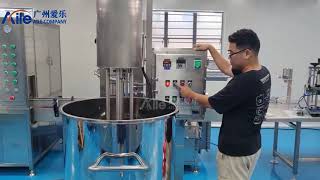 AILE Movable Lifting Homogenizer Machine Cosmetic Mixer Mixing EquipmentWorking Operation [upl. by Phelia821]