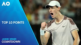 Jannik Sinner Top 10 Points  Australian Open 2024 [upl. by Felske]